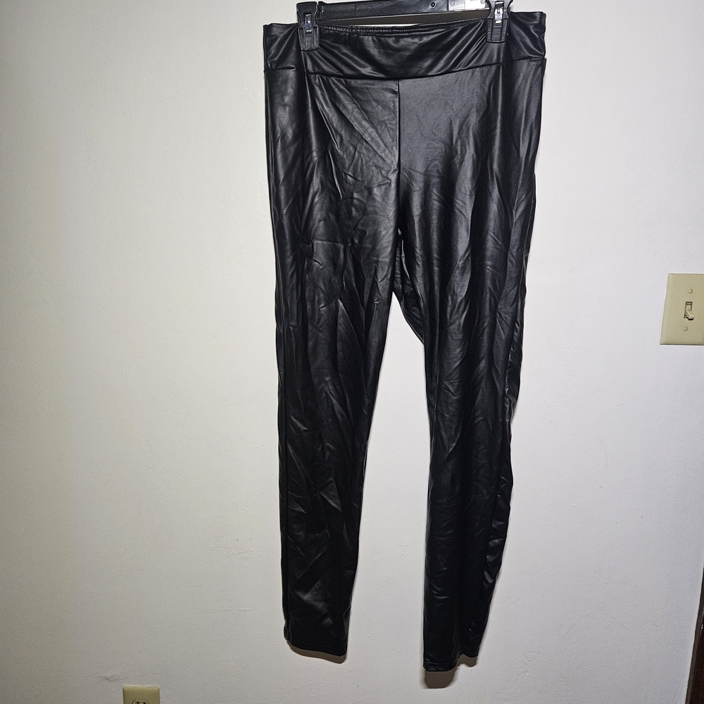 Eye Candy Charcoal Faux Leather Trousers